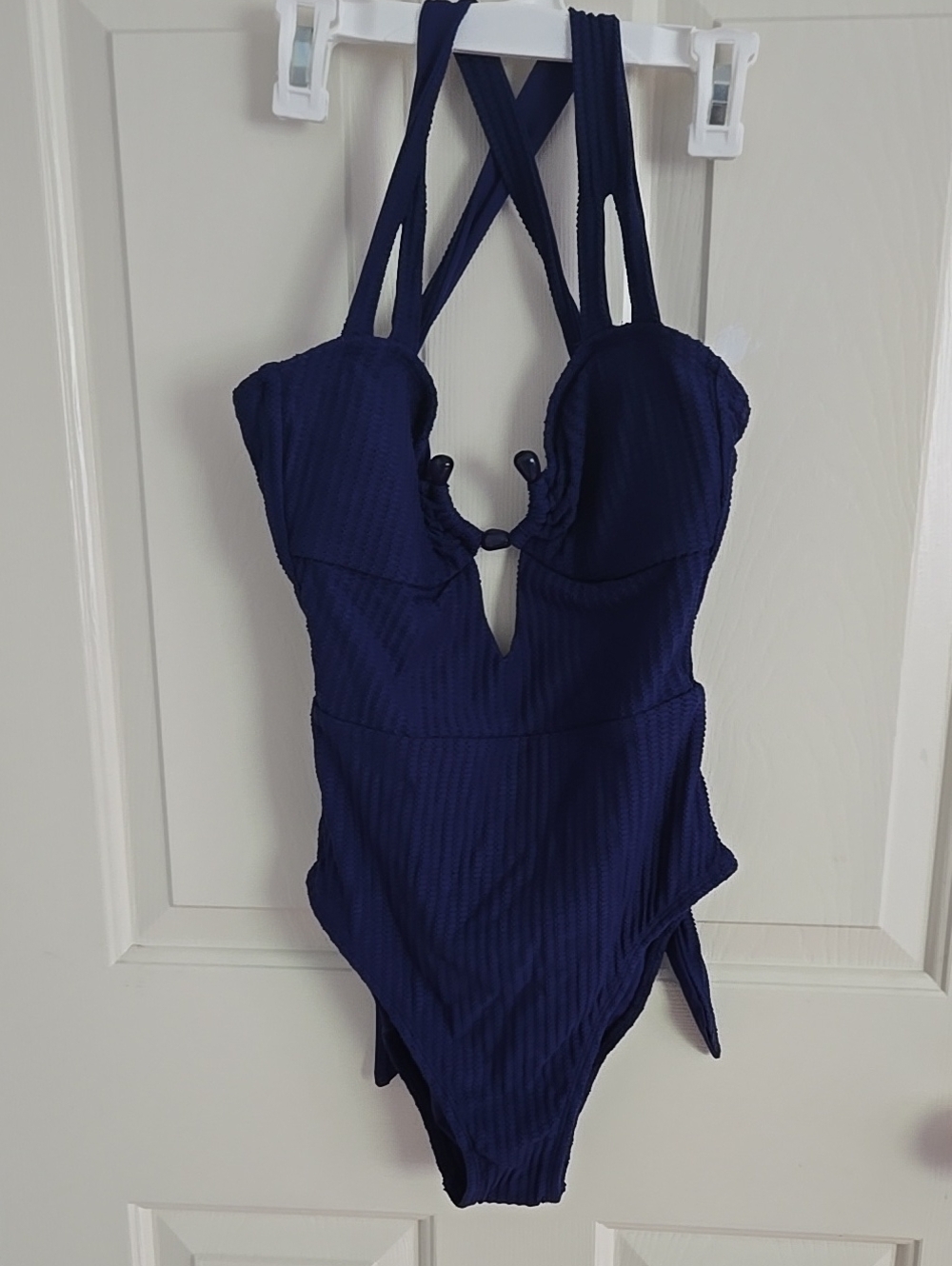 Becca Ribbed One-Piece Swimsuit with Crisscross Straps
